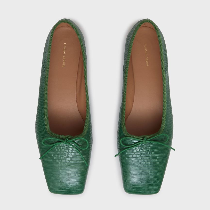 Women's Mansur Gavriel Square Toe Ballerina Ballet Flats Green | AU 6145HB